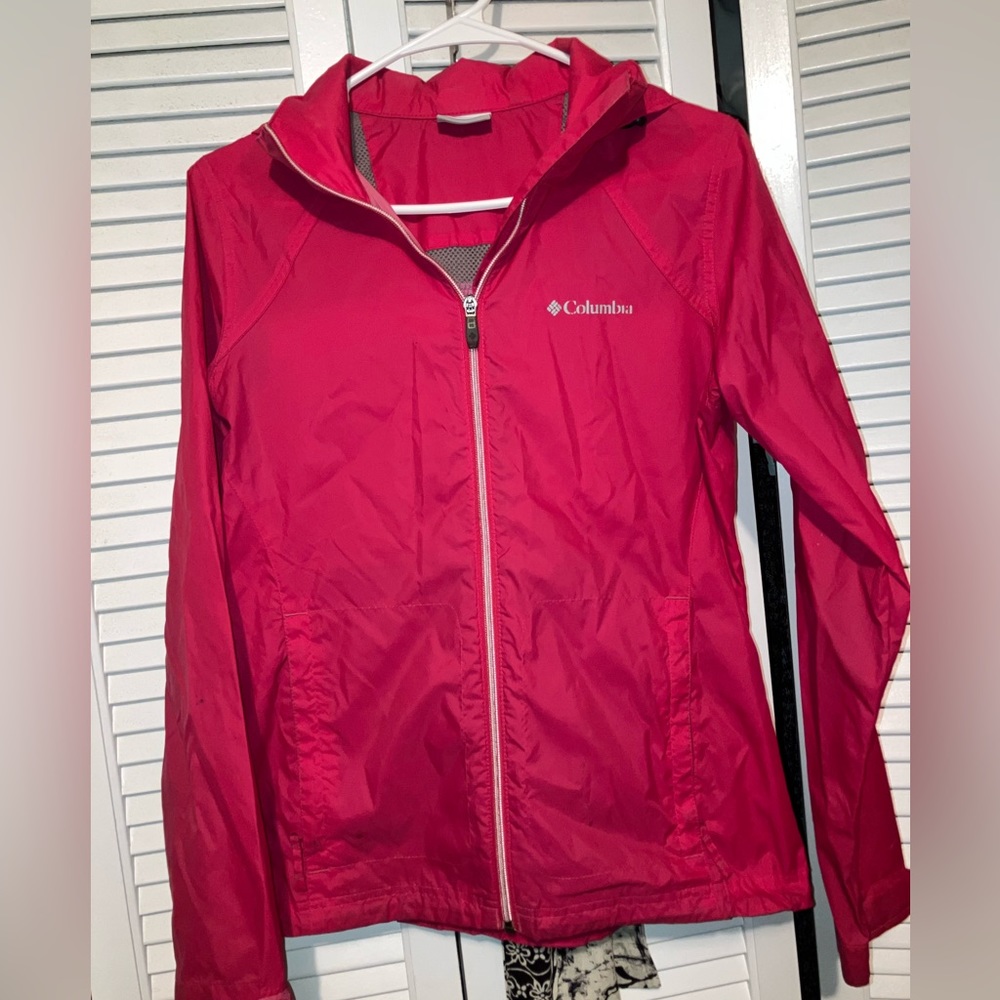 Pink Colombian rain jacket